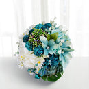Artificial Bride Rose Daisies Holding Bouquet Silk Ribbon Wedding Flowers