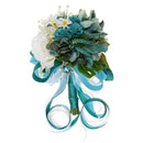 Artificial Bride Rose Daisies Holding Bouquet Silk Ribbon Wedding Flowers
