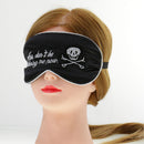 Black Natural Silk Sleeping Mask Soft Eye Cover with Don't Bothering Me Now Embroidered