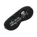 Black Natural Silk Sleeping Mask Soft Eye Cover with Don't Bothering Me Now Embroidered