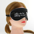 Black Natural Silk Sleeping Mask Soft Eye Cover with Don't Bothering Me Now Embroidered