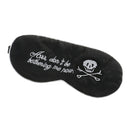 Black Natural Silk Sleeping Mask Soft Eye Cover with Don't Bothering Me Now Embroidered
