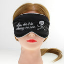 Black Natural Silk Sleeping Mask Soft Eye Cover with Don't Bothering Me Now Embroidered