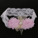 Pink Flower Lace Headband Girls Headpiece Newborn Baby's Baptism Christening Wraps