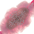 Baby Girl's Pink Flower Headband Pearls Fascinator Newborn Christening Wraps