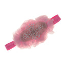 Baby Girl's Pink Flower Headband Pearls Fascinator Newborn Christening Wraps