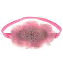 Baby Girl's Pink Flower Headband Pearls Fascinator Newborn Christening Wraps