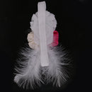 Girls' White & Red Flowers Feather Headband Newborn Baby's Baptism Headband