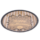 6x Vintage Gold Happy Halloween Paper Plate Stripes Disposable Tableware 7in