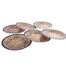 6x Vintage Gold Happy Halloween Paper Plate Stripes Disposable Tableware 7in