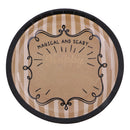 6x Vintage Gold Happy Halloween Paper Plate Stripes Disposable Tableware 7in