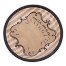 6x Vintage Gold Happy Halloween Paper Plate Stripes Disposable Tableware 7in