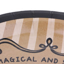 6x Vintage Gold Happy Halloween Paper Plate Stripes Disposable Tableware 7in