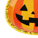 6pcs Pumpkin Shape Smile Leaves Disposable Paper Plates Halloween Children Birthday Carnival Party Tableware Supplies