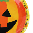 6pcs Pumpkin Shape Smile Leaves Disposable Paper Plates Halloween Children Birthday Carnival Party Tableware Supplies