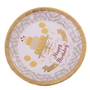 6 Pieces Round Paper Birthday Plates Disposable Plates 18CM Gold
