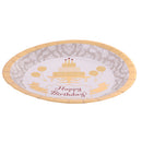 6 Pieces Round Paper Birthday Plates Disposable Plates 18CM Gold