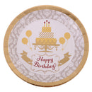 6 Pieces Round Paper Birthday Plates Disposable Plates 18CM Gold