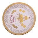 6 Pieces Round Paper Birthday Plates Disposable Plates 18CM Gold