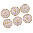 6 Pieces Round Paper Birthday Plates Disposable Plates 18CM Gold