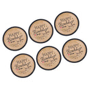 6 Pieces Black Edge Cake Paper Plates 7"/18cm for Happy Birthday Party