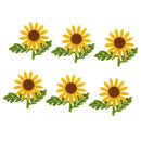 6x Felt Sunflowers Flower Applique Sewing Craft DIY Accessories