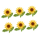 6x Felt Sunflowers Flower Applique Sewing Craft DIY Accessories