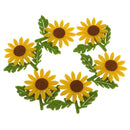 6x Felt Sunflowers Flower Applique Sewing Craft DIY Accessories