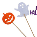 5 Sets Happy Halloween Cake Toppers Cupcake Picks Pumpkin Wizard Bat Ghost 5/set