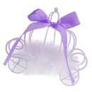Romantic Carriage Candy Box with Bowknot Ribbon for Weeding Favours Purple