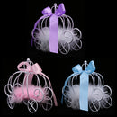 Romantic Carriage Candy Box with Bowknot Ribbon for Weeding Favours Purple
