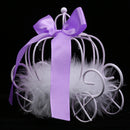Romantic Carriage Candy Box with Bowknot Ribbon for Weeding Favours Purple