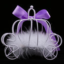 Romantic Carriage Candy Box with Bowknot Ribbon for Weeding Favours Purple