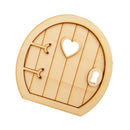 6 Sets Plain Wooden 3D Round Fairy Door Shape Craft Embellishments Decor DIY