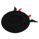 French Beret Hat Evil Bat Wings Fancy Dress Halloween Adult Kids Costume Cosplay Party Accessory