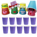 10 Pieces Plain Purple DIY Paper Cups Mugs Crafts Drinking Mugs Birthday Party Wedding Tableware Catering