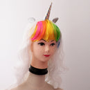 Funny Unicorn Horn Long Curly Hair Wigs Women Girls Hallowmas Party Costume Fancy Dress