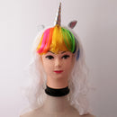 Funny Unicorn Horn Long Curly Hair Wigs Women Girls Hallowmas Party Costume Fancy Dress