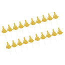 20 Pieces Golden Glitter Princess Cupcake Picks Cake Toppers Party Decor