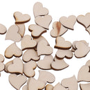 Pack of 50pcs Natural Wooden Love Heart Shape Cutout DIY Craft Rustic Wedding Decorations