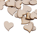 Pack of 50pcs Natural Wooden Love Heart Shape Cutout DIY Craft Rustic Wedding Decorations