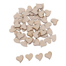 Pack of 50pcs Natural Wooden Love Heart Shape Cutout DIY Craft Rustic Wedding Decorations