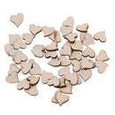 Pack of 50pcs Natural Wooden Love Heart Shape Cutout DIY Craft Rustic Wedding Decorations