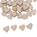 Pack of 50pcs Natural Wooden Love Heart Shape Cutout DIY Craft Rustic Wedding Decorations