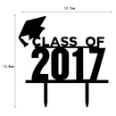 Black Acrylic Class of 2017 Silhouette Cake Topper Graduation Party Decor