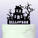Horror Halloween House Acrylic Cake Topper Home Party Cake Decoration Black