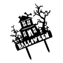 Horror Halloween House Acrylic Cake Topper Home Party Cake Decoration Black