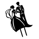 Romantic Wedding Engagement Bride & Groom Acrylic Wedding Cake Toppers