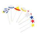 Novelty Cake Topper Kids Birthday Alien Rocket Theme Party Cake Decorations
