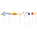 Novelty Cake Topper Kids Birthday Alien Rocket Theme Party Cake Decorations